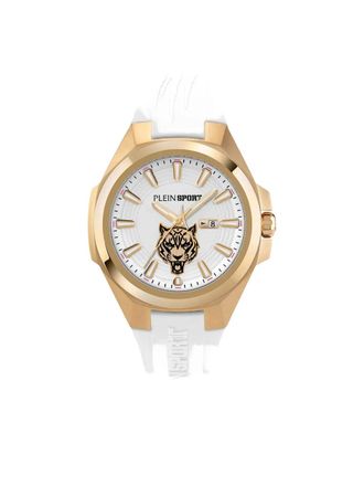 Plein Sport tiger-motif 44mm watch - Bianco