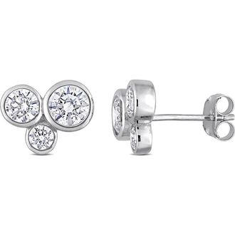 Delmar Cubic Zirconia Stud Earrings in White at Nordstrom Rack