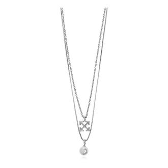Off-white Collana di Perle Finte - - Accessories - Uomo - Grigio - ONE SIZE