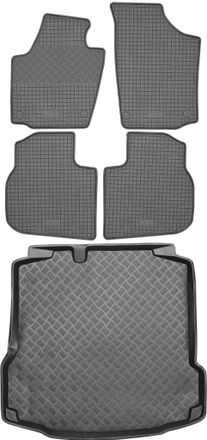 OEM Juego De Alfombrillas De Goma Para Coche Y Alfombrilla Para Maletero Para Seat Toledo Iv Sed&aacute;n (2013)