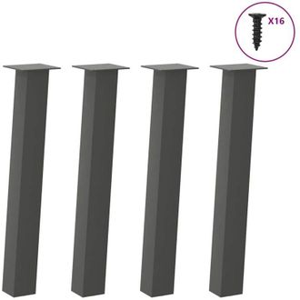 vidaXL Patas Para Consola (4 Unidades), Antracita, 72 Cm, Acero Vidaxl