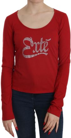 Exte Crystal Embellished Long Sleeve Womens Blouse