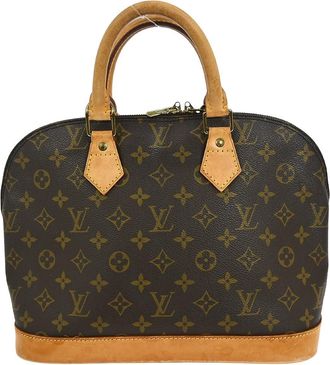 Louis Vuitton Alma Handbag Monogram Canvas Brown Canvas Handbag (Pre-Owned)