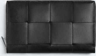 Bottega Veneta Cassette Zip Around Wallet - Black - Woman - 100% Calfskin