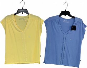 Eddie Bauer Womens Coast Climb Novelty Two-Piece T-Shirt In Buttercup Peak Blue