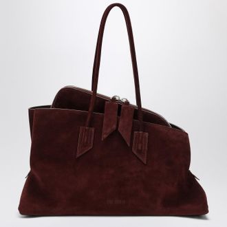 トートバッグ The Attico Structured Crocodile-Effect Brown Bag With The Attico Crocodile-Embossed Leather Triple-Compartment
