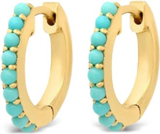 Jennifer Meyer Orecchini a cerchio piccoli in oro giallo 18 carati con turchese