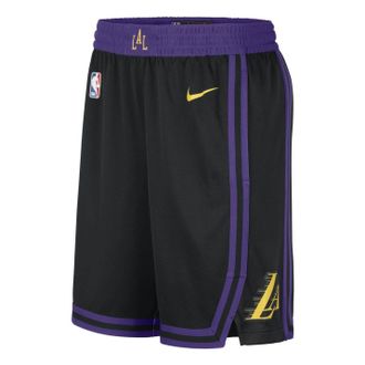 Nike Dri-FIT NBA Los Angeles Lakers Swingman City Edition Shorts Black Purple DX8706-010