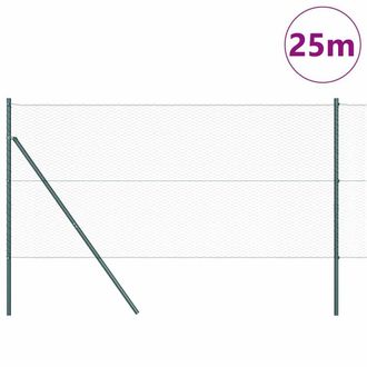 Berkfield Home Hexagon Fence Green 1.4x25 m Steel