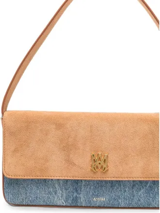 Amiri Colorblock Suede Tote Bag - Beige