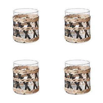 Tag Island Collection Clear Glass DOF Drinkware Set of 4 in Black at Nordstrom