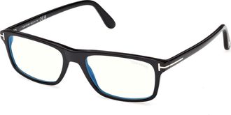Tom Ford Blue Light Block Rectangular Mens Eyeglasses FT6119-B 001 53