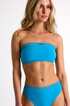 Shan Bandeau Bikini Top With Mosaic Cutouts in Blue at Nordstrom, Size 12