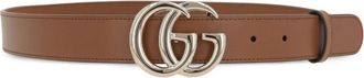 Gucci Leren riem met GG-gesp - Bruin