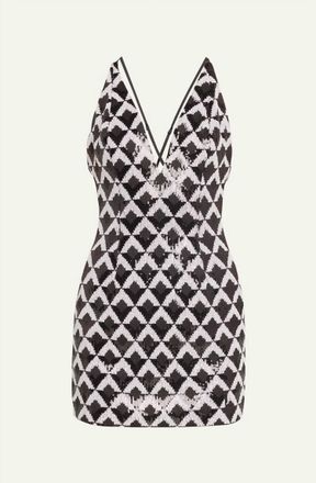 Ramy Brook Womens Berkeley Sequin Cocktail Dress In Checkmate