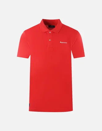 Aquascutum Mens Aquascutum Brand Logo Plain Red Polo Shirt - Size: 40