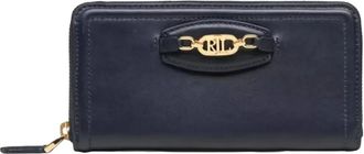 Lauren Ralph Lauren logo zip wallet - women - Calf Leather - One Size - Blue