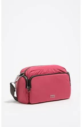 Bimba & Lola Medium Nylon Pocket Crossbody Bag in Dark Pink at Nordstrom