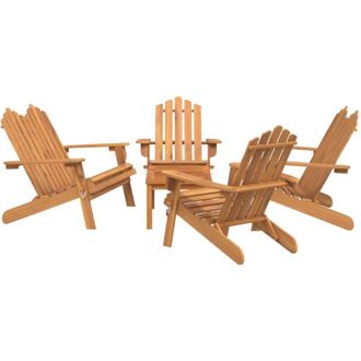 vidaXL Juego De Muebles De Jard&iacute;n Adirondack 5 Piezas Madera Acacia Vidaxl