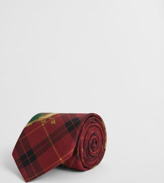 GANT Men Checked Duck Print Tie (ONE SIZE) PLUMPED RED