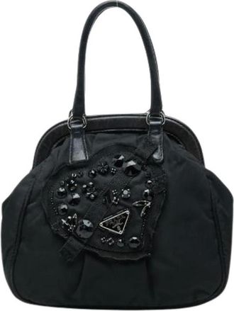 Prada Pre-owned Borsa a Mano Sera Evening Heart in Nylon - - Pre-owned - Donna - Nero - ONE SIZE