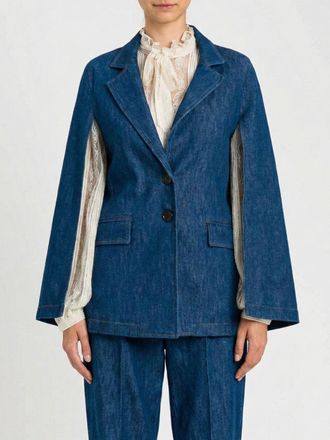 Twinset Blazer di jeans a cappa a monopetto