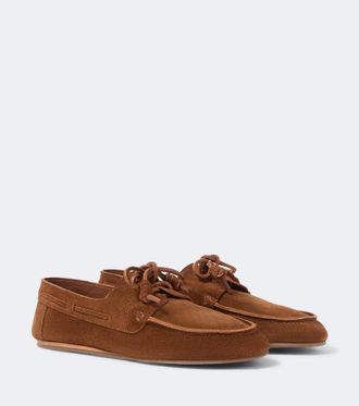 Ancient Greek Sandals Pliario suede boat shoes