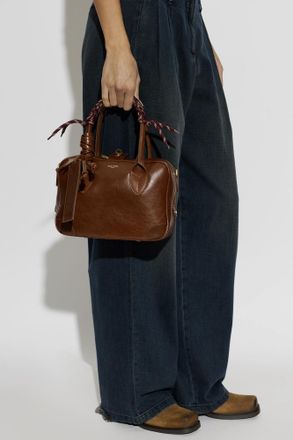 Golden Goose Leather Handbag Vita, Womens, Brown