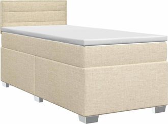 vidaXL Cama Box Spring Con Colch&oacute;n Con Cabecera Crema 80 X 200 Cm Tela Vidaxl