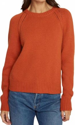 Autumn Cashmere Relaxed Open Raglan Crew Top In Henna