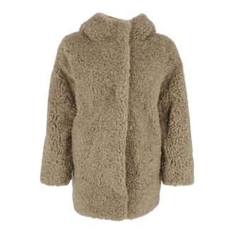 Roberto Ricci Design Faux Fur & Shearling Jackets, female, Beige, Size: 2XS Lamb Hood Jacket