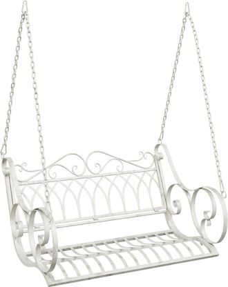 vidaXL Banco Columpio Acero 109 X 75 X 59 Cm Blanco Antiguo Vidaxl