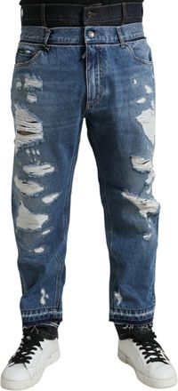 Dolce & Gabbana Versleten Gescheurde Denim Jeans