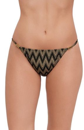 Steve Madden Beaded Strap Bikini Bottoms in Raven Black at Nordstrom, Size X-Small