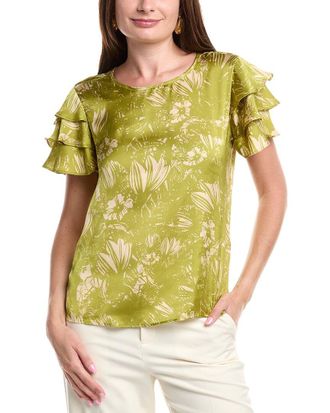 Vince Camuto Tiered Sleeve Satin Blouse