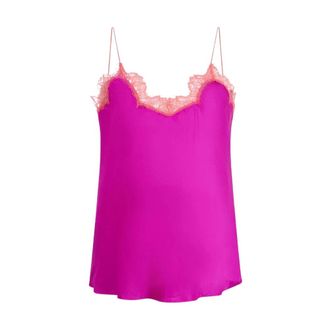 Roberto Cavalli Top with Lace Detailing - female - Roberto Cavalli - Sleeveless Tops - Pink - M - Tops