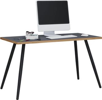 VCM Vcm - Mesa De Escritorio Mesa De Oficina Scandanivischer Retro Look Salia 138x50 Cm (antracita / Roble De Miel)