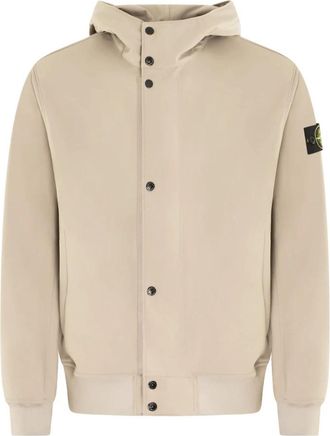 Stone Island Zachte shelljas in beige - Heren - Zomerjassen - Beige - S - Jassen