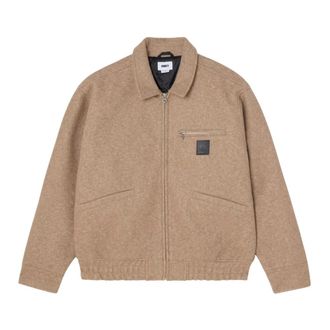 Obey Jassen, Heren, Beige, M, Wol, Ledger Blouson Jas