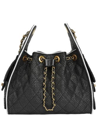 Tiffany & Fred Woven Canvas Shoulder Bag