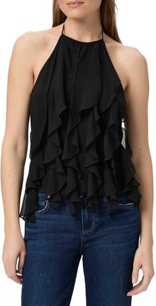 Paige Ciao Ruffle Halter Top in Black at Nordstrom, Size Medium
