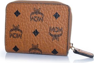 MCM brown zip around wallet in monogram