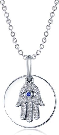 Lafonn Hamsa Lab-Grown Sapphire & Simulated Diamond Pendant Necklace in Silver at Nordstrom Rack