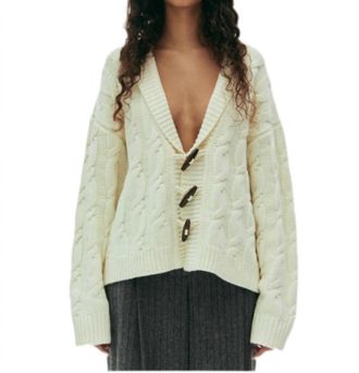 The Garment Como Cable Cardigan In Ivory
