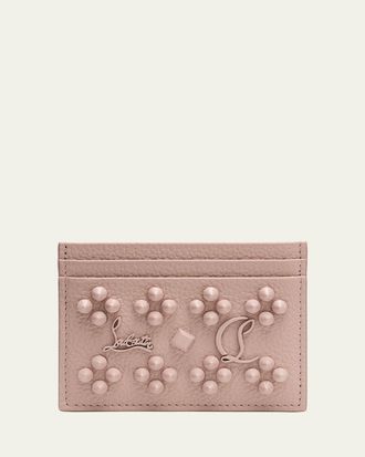 Christian Louboutin Kios Card Case in Leather with Loubinthesky Spikes
