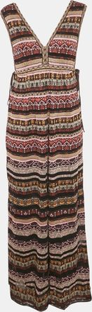 M Missoni Black/purple Stripe Lurex Knit Sleeveless Maxi Dress