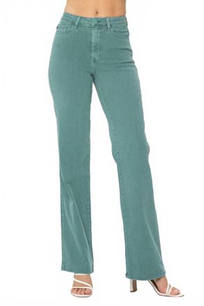 Judy Blue High Waist Garment Dyed 90s Straight Jeans In Sea Green