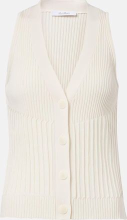 Max Mara Gilet Bimba in misto cotone a coste