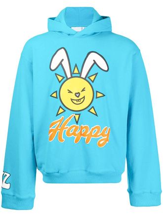 Natasha Zinko graphic-print pullover hoodie - Blue