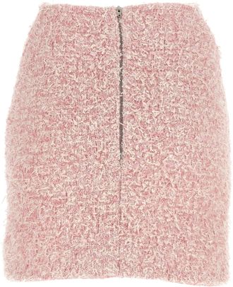 Balenciaga Cotton-Blend Tweed Skirt - Pink